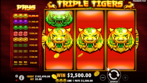 รูปแบบแจ็คพ็อตเกม Triple Tigers ทริปเปิ้ล ไทเกอร์