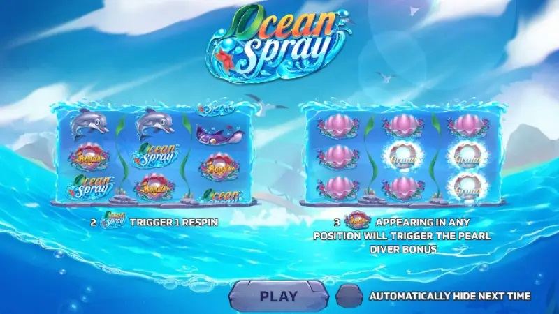 รูปแบบแจ็คพ็อตเกม Ocean Spray  โอเชี่ยน สเปรย์