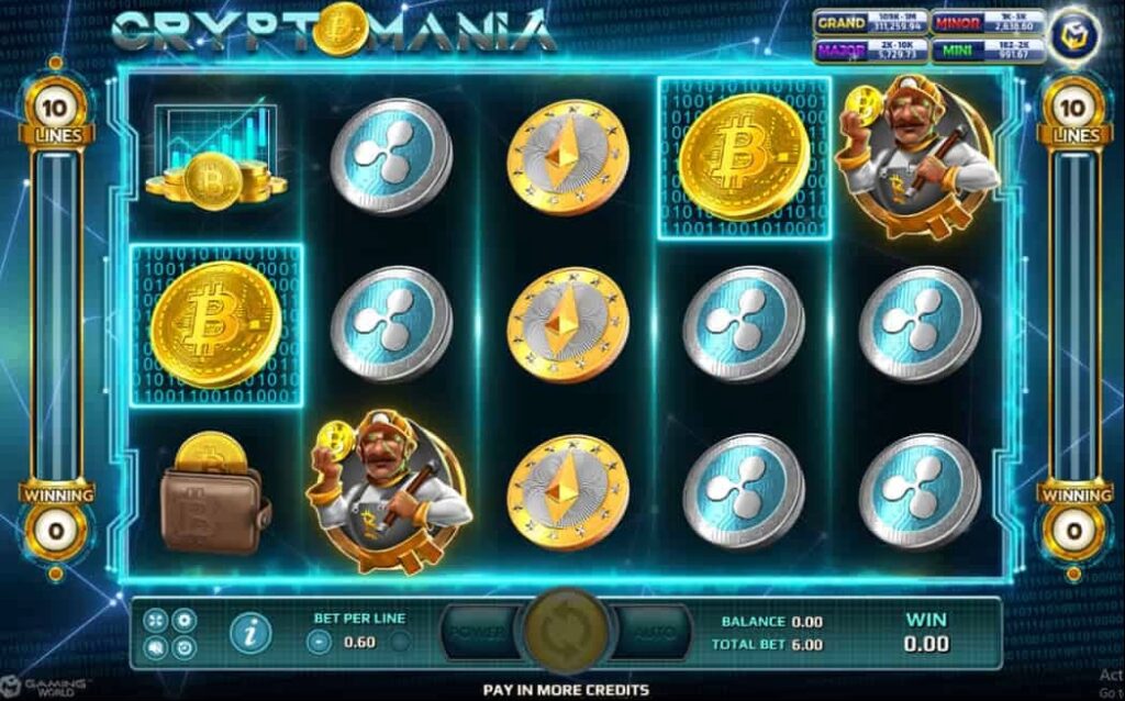 รูปแบบจ็คพ็อตเกม Crypto Mania  : คริปโต มาเนีย