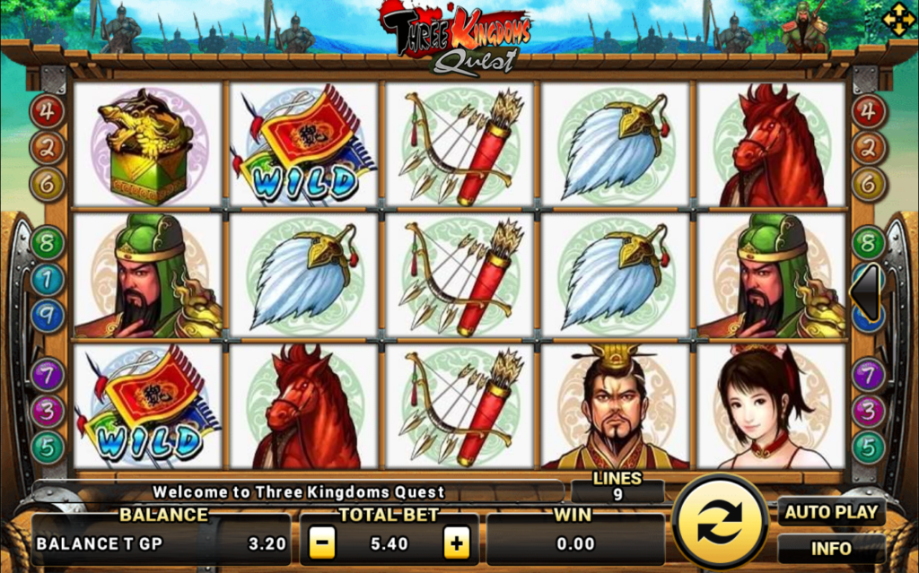 รูปแบบจ็คพ็อตเกม Three Kingdoms Quest  : ทรี คิงดอมส์ เควส