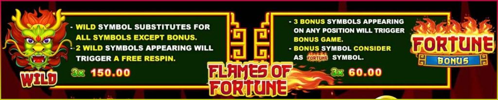 รูปแบบจ็คพ็อตเกม Flames of Fortune  : เฟลม อ๊อฟ ฟอร์จูน