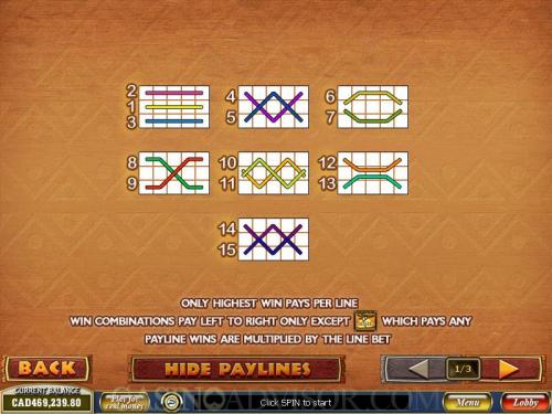 PAY LINES ในเกมซาฟารี ฮีท