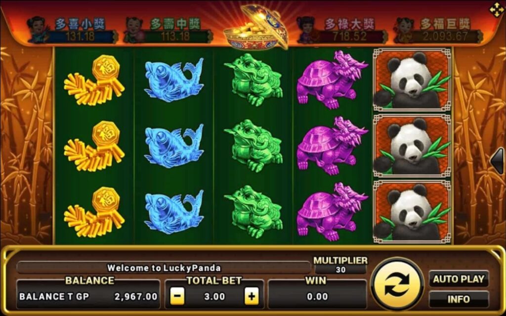 รูปแบบจ็คพ็อตเกม Lucky Panda  : ลัคกี้ แพนด้า