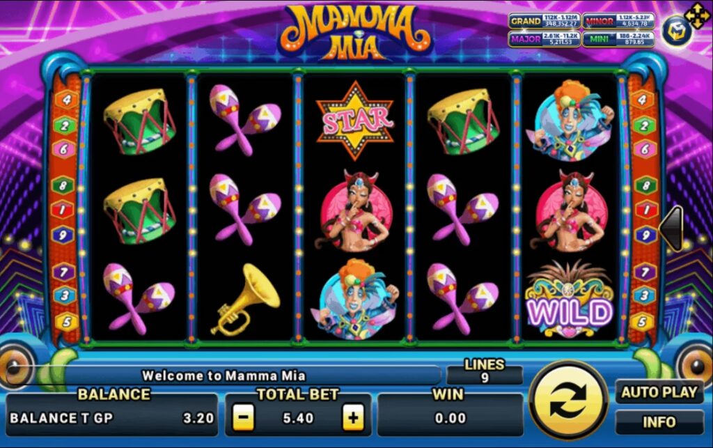 รูปแบบจ็คพ็อตเกม Mammamia   : มัมมาเมีย