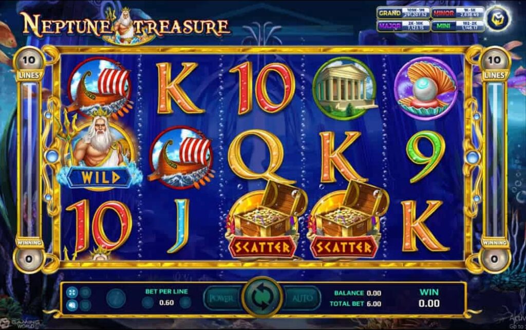 รูปแบบจ็คพ็อตเกม Neptune Treasure  : เนปจูน เทรเชอร์