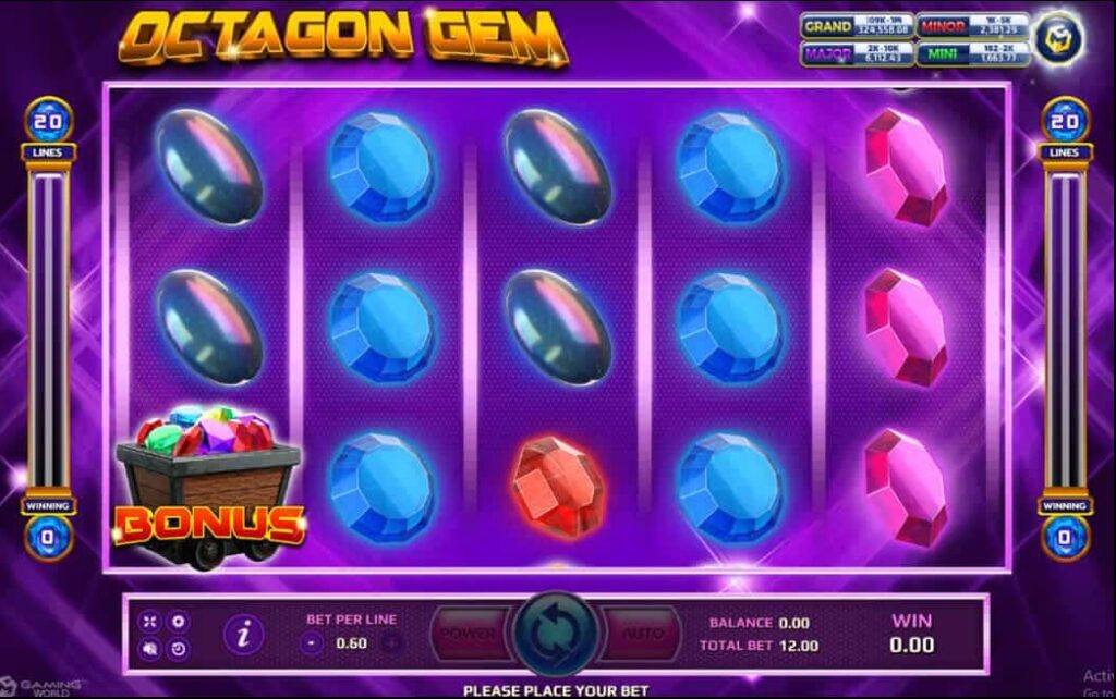 รูปแบบจ็คพ็อตเกม Octagon Gem   : อ๊อคทาก้อน เจม