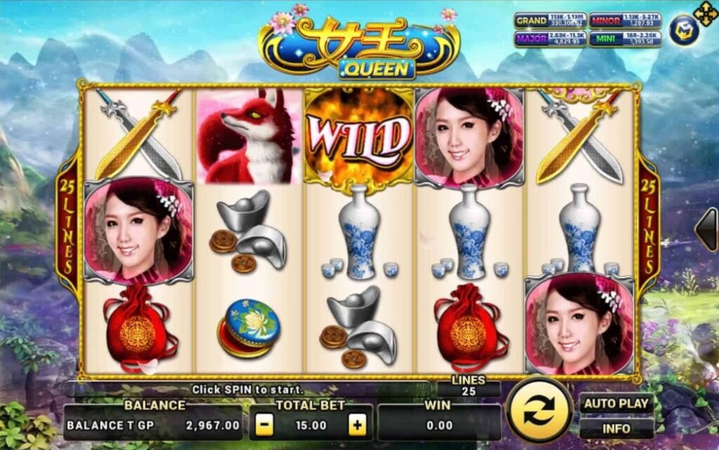รูปแบบจ็คพ็อตเกม Queen  : ควีน
