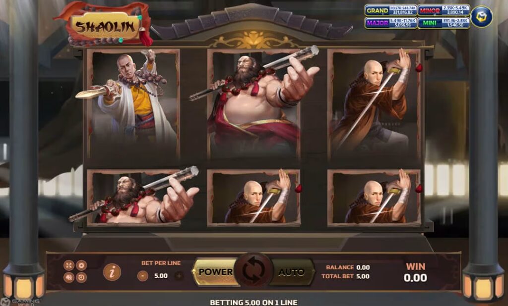 รูปแบบจ็คพ็อตเกม Shaolin  : เส้าหลิน