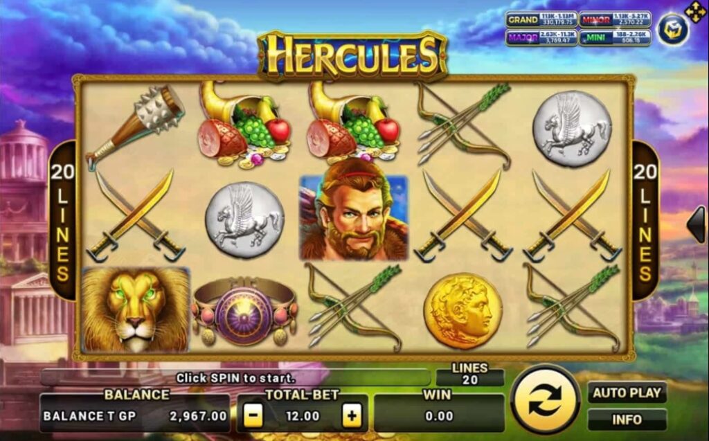 รูปแบบจ็คพ็อตเกม Hercules  : เฮอร์คิวลิส