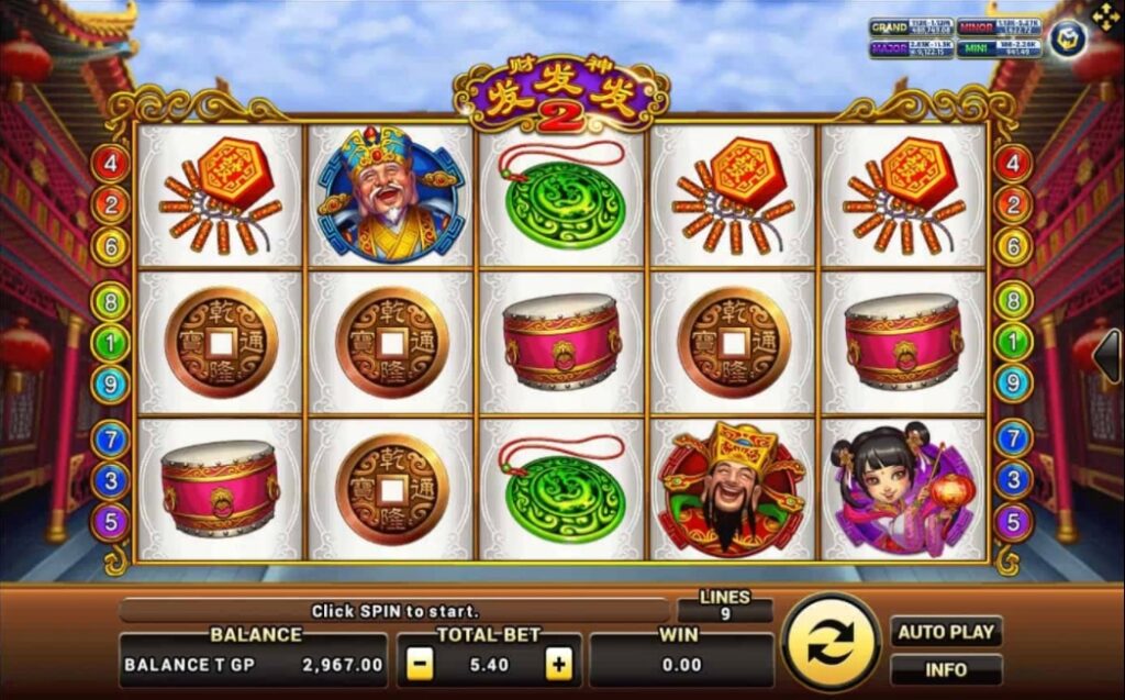 รูปแบบจ็คพ็อตเกม Lucky God Progressive 2  : ลัคกี้ ก๊อด โปรเกรสซีฟ 2