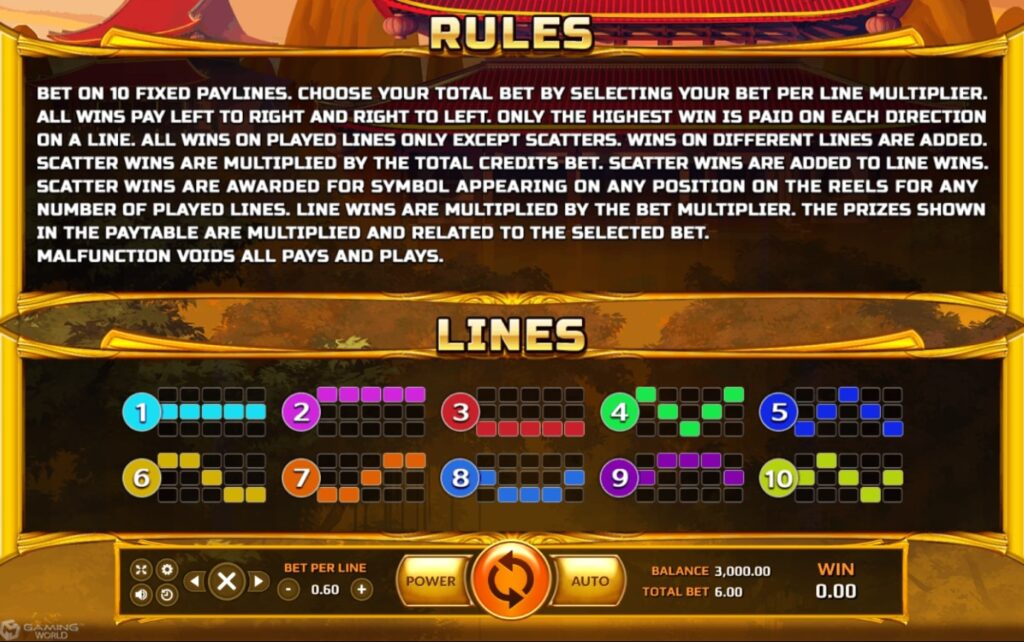 PAY LINES ในเกม เบิร์นนิ่ง เพรียล