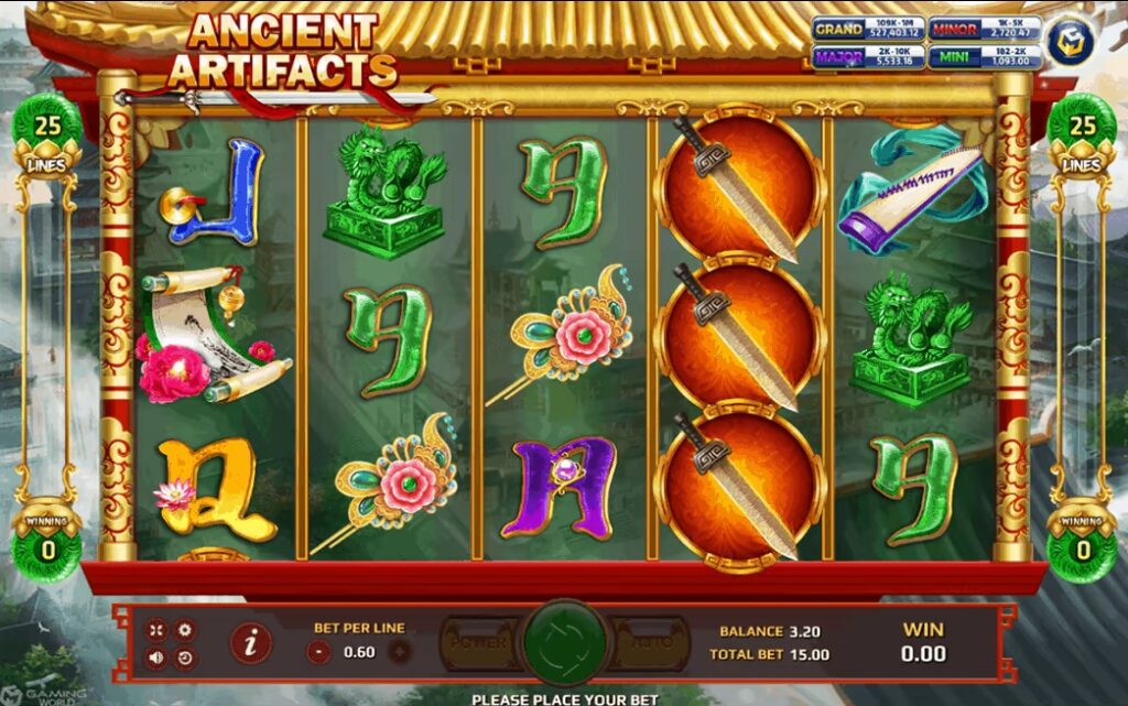 รูปแบบแจ็คพ็อตเกม Ancient Artifact : เอนเชี่ยน อาร์ทิแฟค