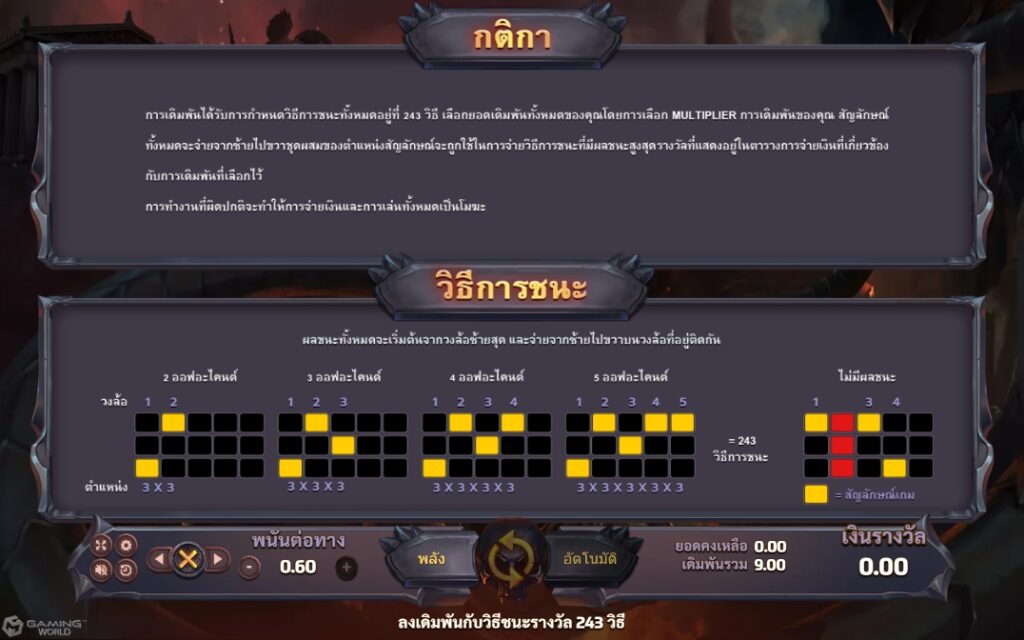 PAY LINES ในเกม ครูซ