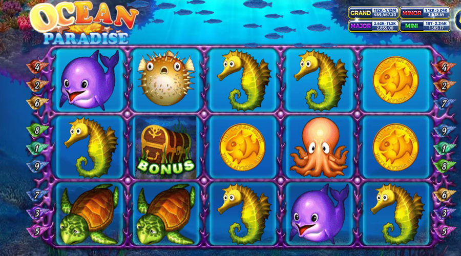 รูปแบบจ็คพ็อตเกม Ocean Paradise  : โอเชี่ยน พาราไดซ์