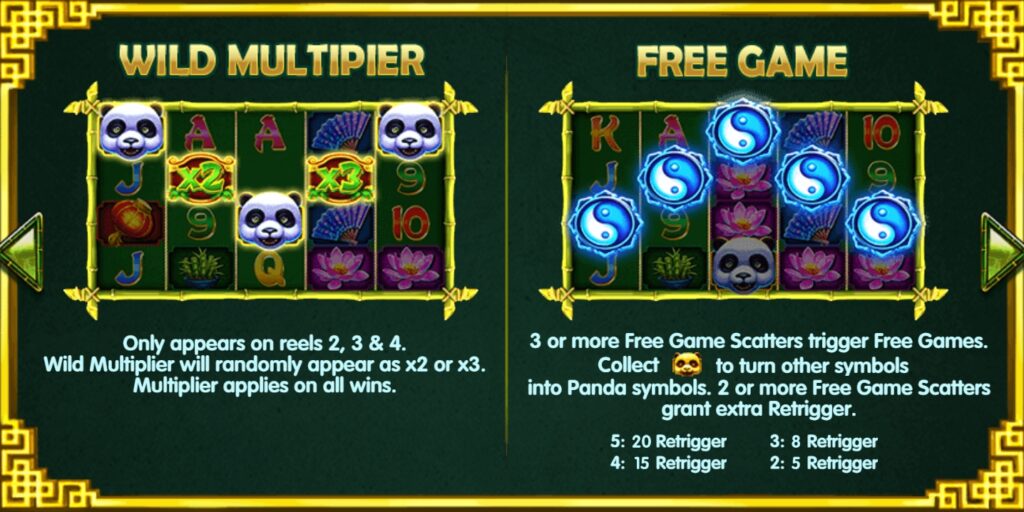 ฟีเจอร์พิเศษของเกม LIVE22 Panda's Realm 